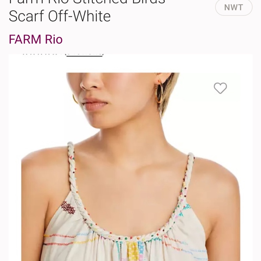 Farm Rio Stitched Birds Scarfs Maxi dress. NWT pit to pit:20” - Picture 4 of 13